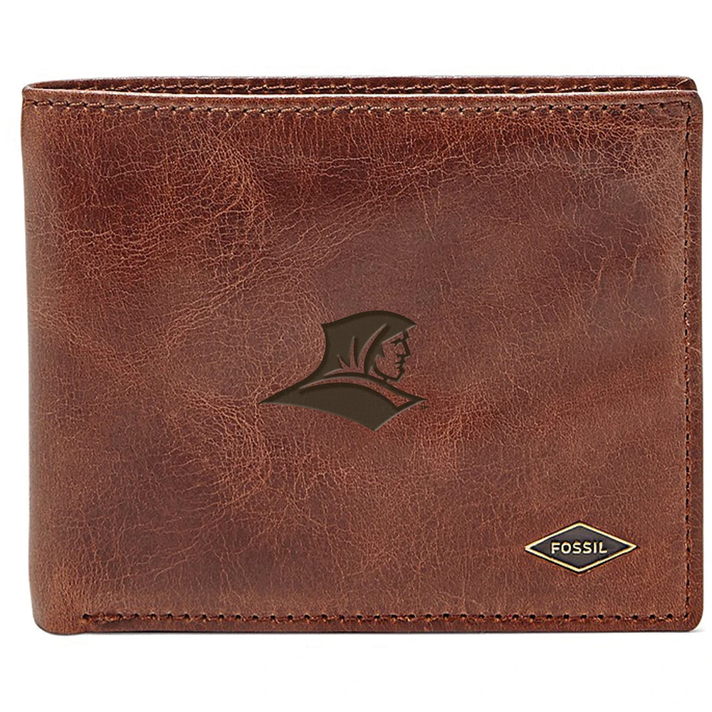 Men's Fossil Brown Providence Friars Leather Ryan RFID Flip ID Bifold Wallet