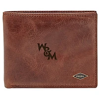 Men's Fossil Brown William & Mary Tribe Leather Ryan RFID Flip ID Bifold Wallet