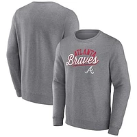 Men's Fanatics Heather Gray Atlanta Braves Simplicity Pullover Sweatshirt