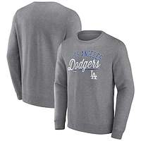 Men's Fanatics Heather Gray Los Angeles Dodgers Simplicity Pullover Sweatshirt