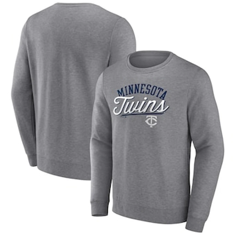 Men's Fanatics Heather Gray Minnesota Twins Simplicity Pullover Sweatshirt