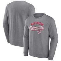 Men's Fanatics Heather Gray Washington Nationals Simplicity Pullover Sweatshirt