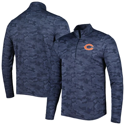 Men's Antigua Navy Chicago Bears Brigade Quarter-Zip Sweatshirt