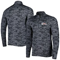 Men's Antigua Black Cincinnati Bengals Brigade Throwback Quarter-Zip Top
