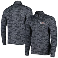Men's Antigua Black Cincinnati Bengals Brigade Throwback Quarter-Zip Top
