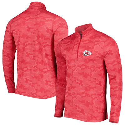 Men's Antigua Red Kansas City Chiefs Brigade Quarter-Zip Sweatshirt