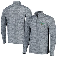 Men's Antigua Gray Philadelphia Eagles Brigade Throwback Quarter-Zip Top