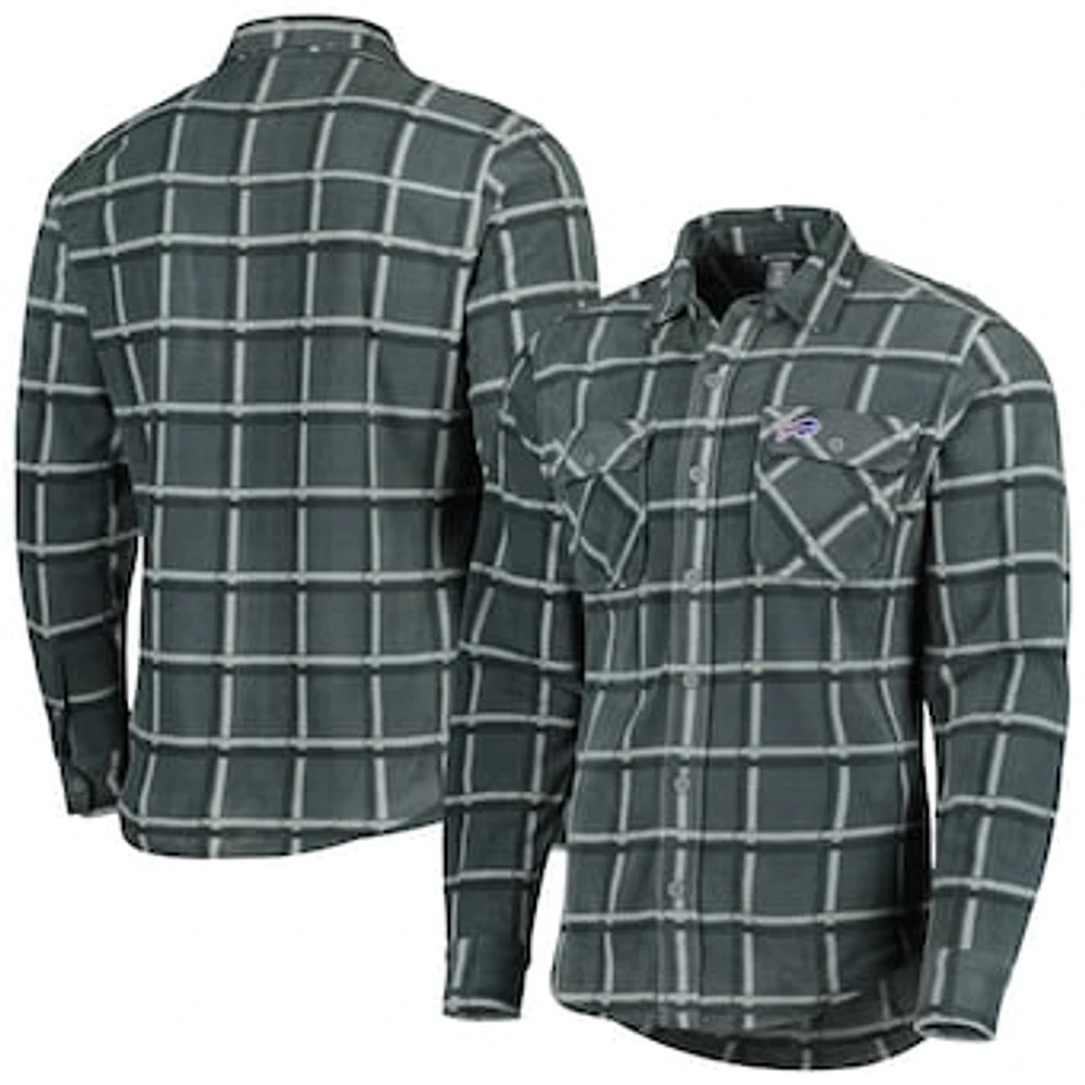 Men's Antigua Gray Buffalo Bills Industry Flannel Button-Up Shirt Jacket