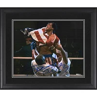 Sylvester Stallone Rocky IV Framed Autographed 16" x 20" Draped in the American Flag Photograph