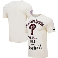 Men's Pro Standard Cream Philadelphia Phillies Cooperstown Collection Old English T-Shirt