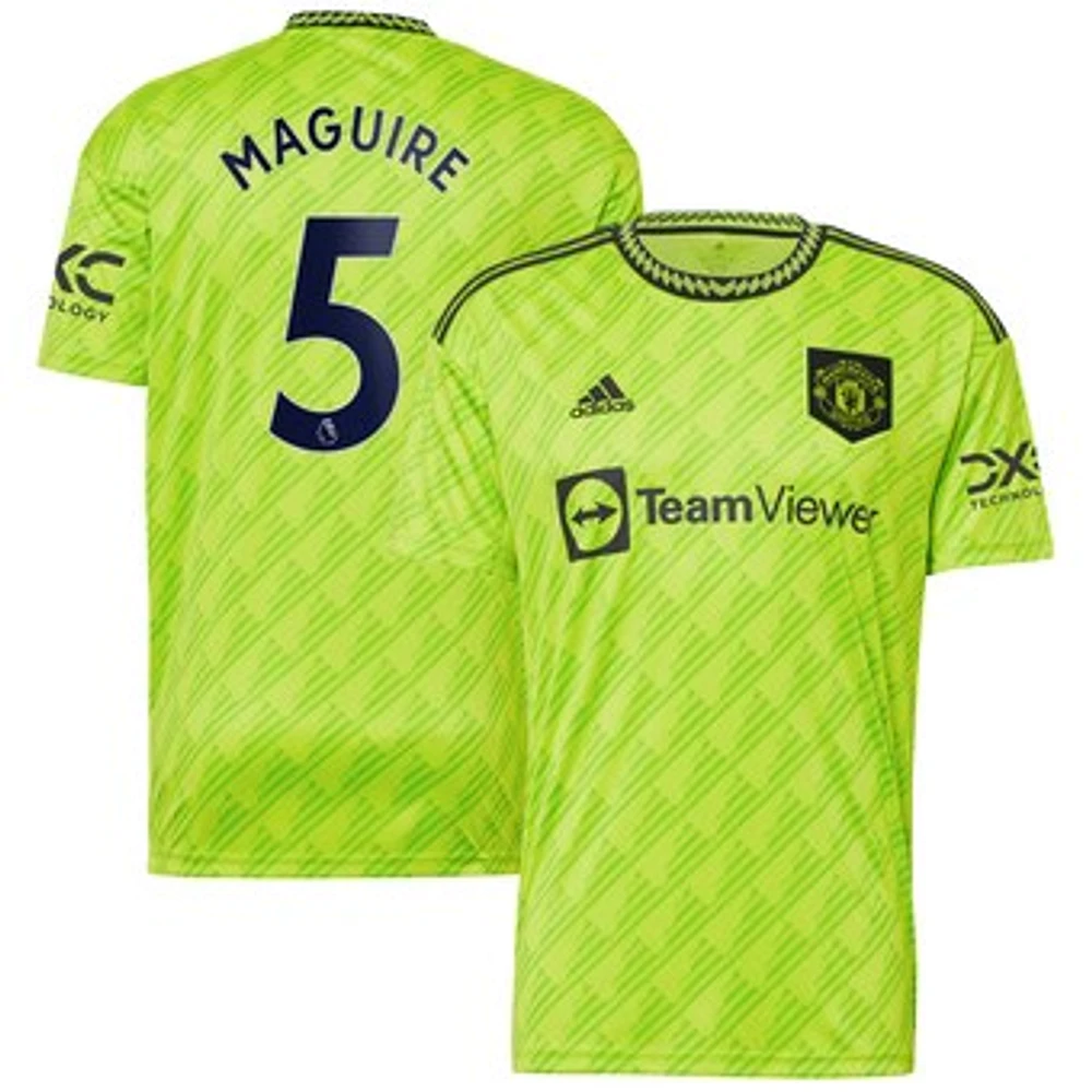 Men's adidas Harry Maguire Neon Green Manchester United 2022/23 Third Replica Player Jersey