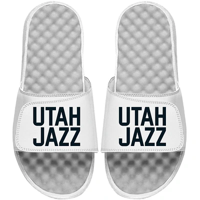 Youth ISlide White Utah Jazz Wordmark Slide Sandal
