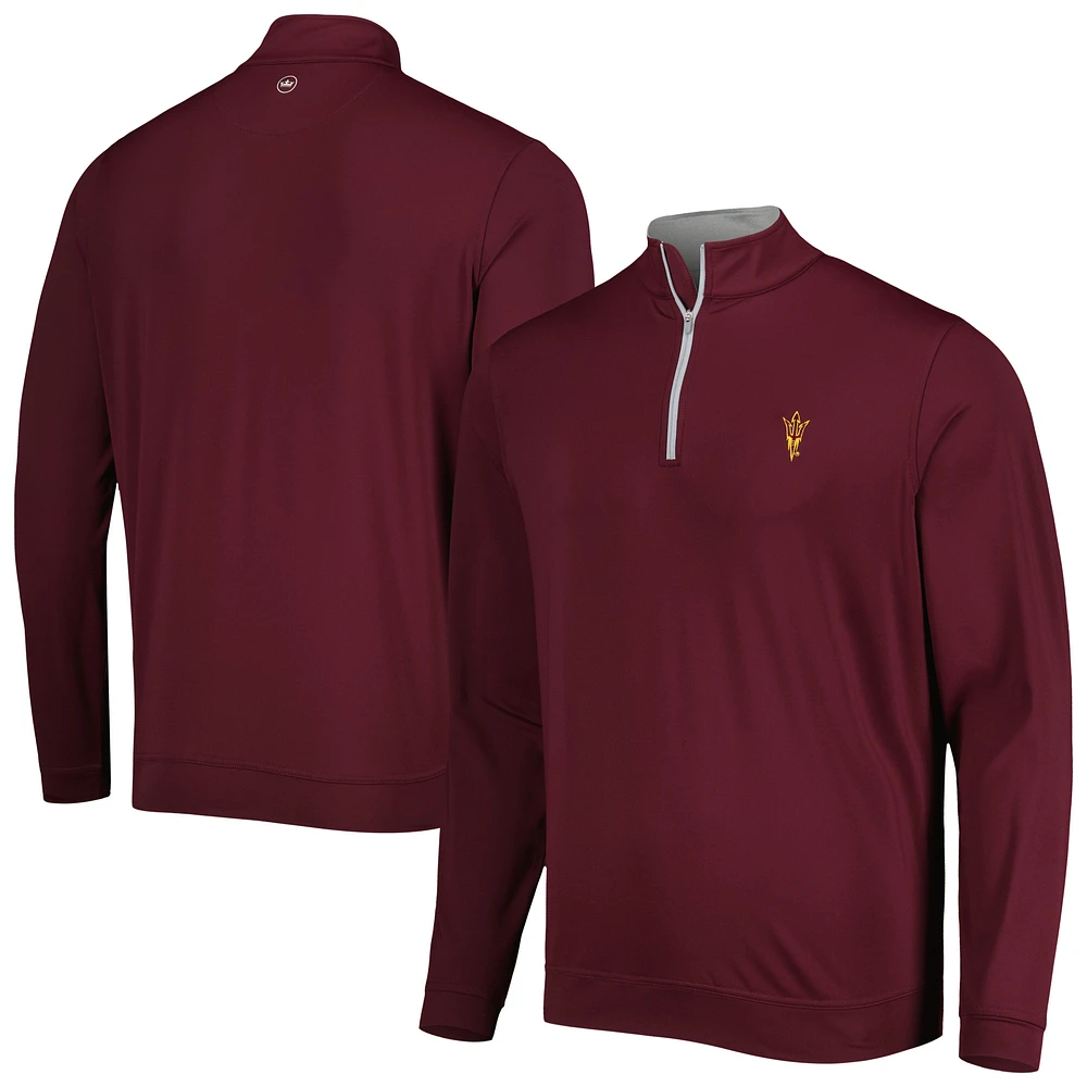 Men's Peter Millar Maroon Arizona State Sun Devils Perth Quarter-Zip Top