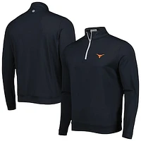 Men's Peter Millar Black Texas Longhorns Perth Performance Quarter-Zip Top