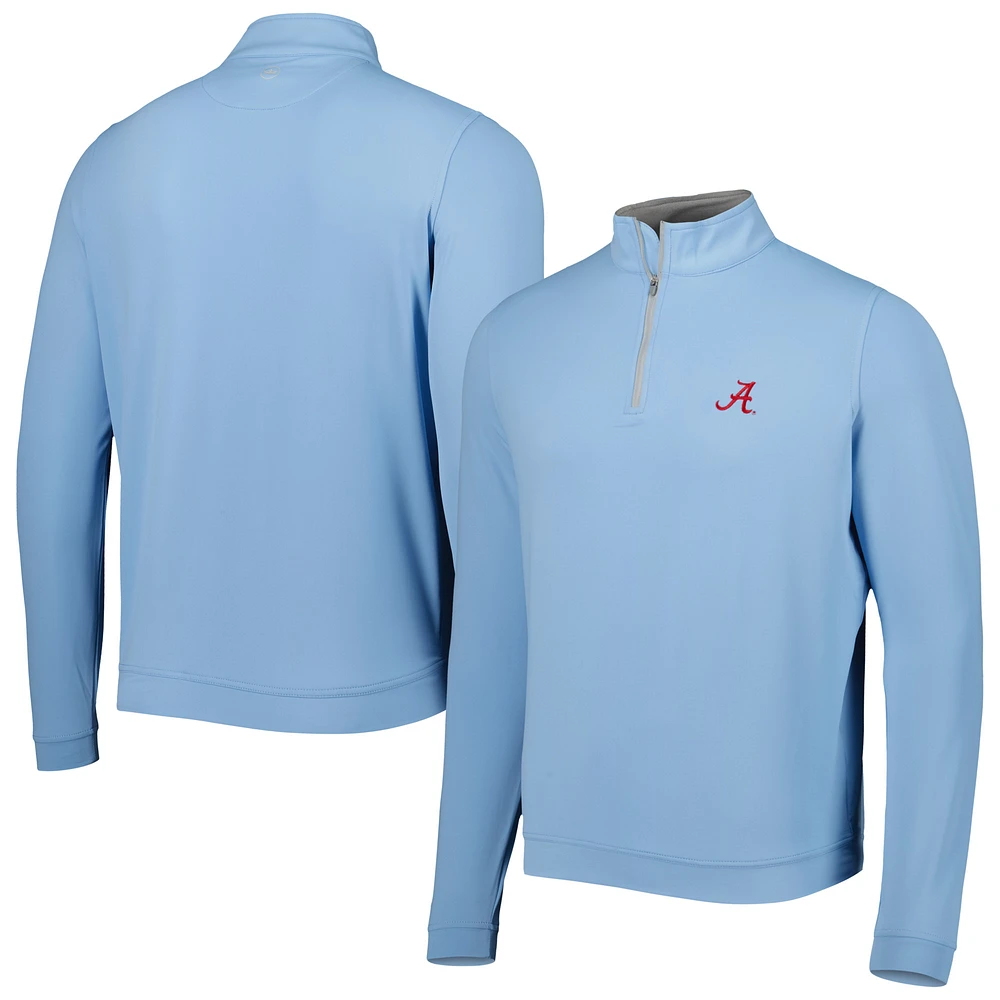 Men's Peter Millar Light Blue Alabama Crimson Tide Perth Performance Quarter-Zip Top