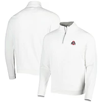 Men's Peter Millar White Ohio State Buckeyes Perth Performance Quarter-Zip Top