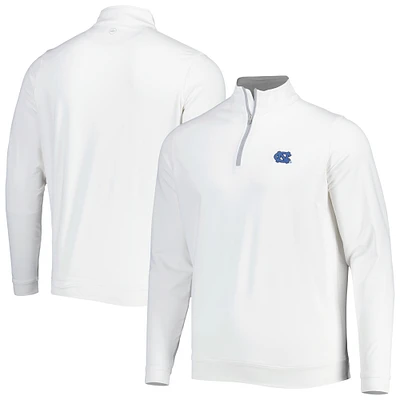 Men's Peter Millar White North Carolina Tar Heels Perth Performance Quarter-Zip Top