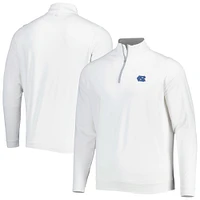 Men's Peter Millar White North Carolina Tar Heels Perth Performance Quarter-Zip Top