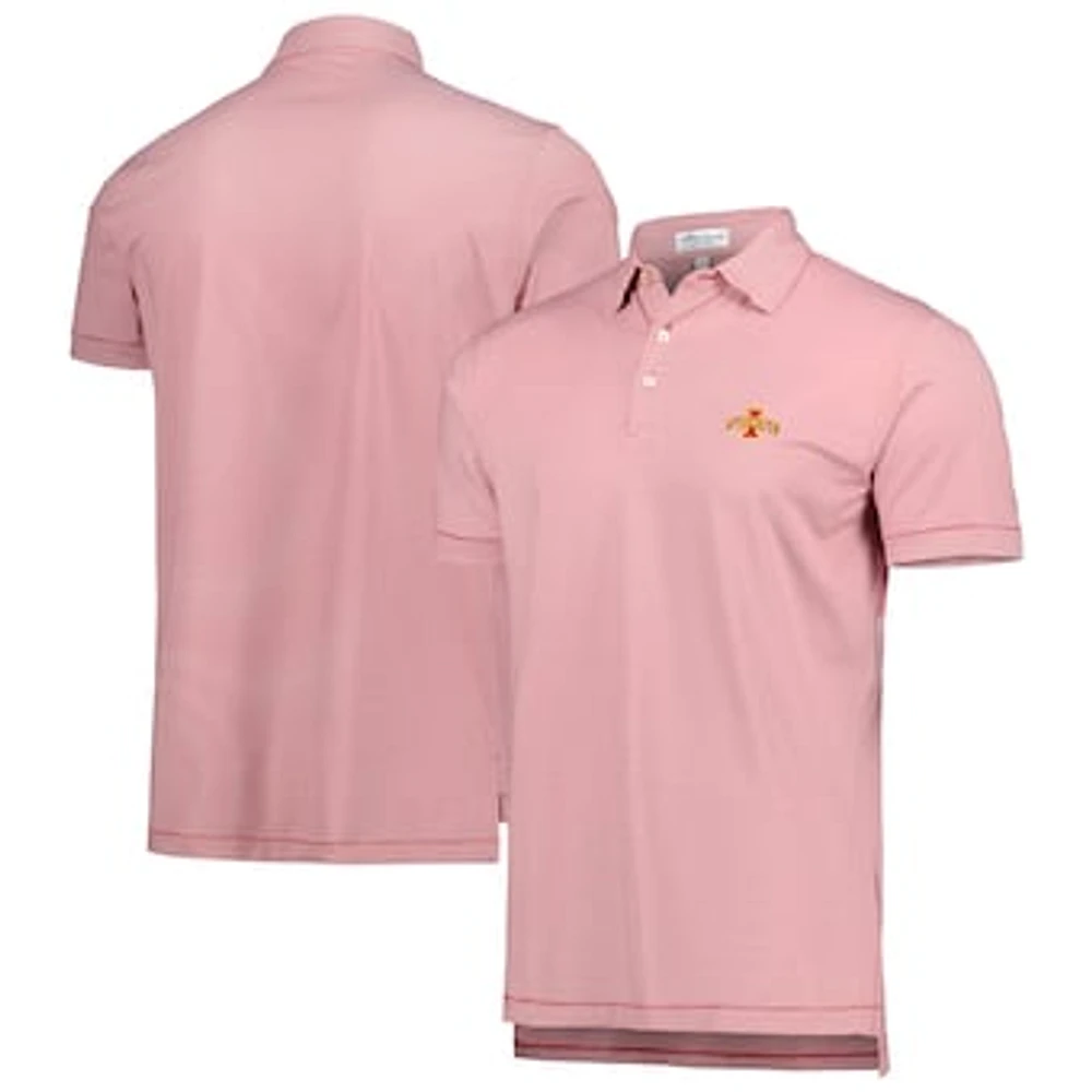 Men's Peter Millar Cardinal Iowa State Cyclones Jubilee Stripe Performance Polo