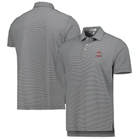 Men's Peter Millar Black Ohio State Buckeyes Jubilee Striped Performance Jersey Polo