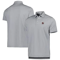 Men's Peter Millar Gray Boston College Eagles Jubilee Striped Performance Jersey Polo