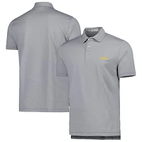 Men's Peter Millar Gray LSU Tigers Jubilee Striped Performance Jersey Polo