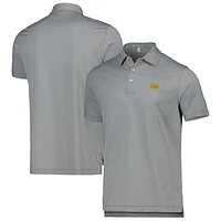 Men's Peter Millar Gray Notre Dame Fighting Irish Jubilee Striped Performance Jersey Polo