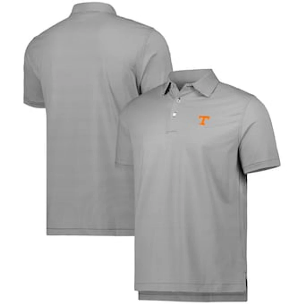 Men's Peter Millar Gray Tennessee Volunteers Jubilee Striped Performance Jersey Polo