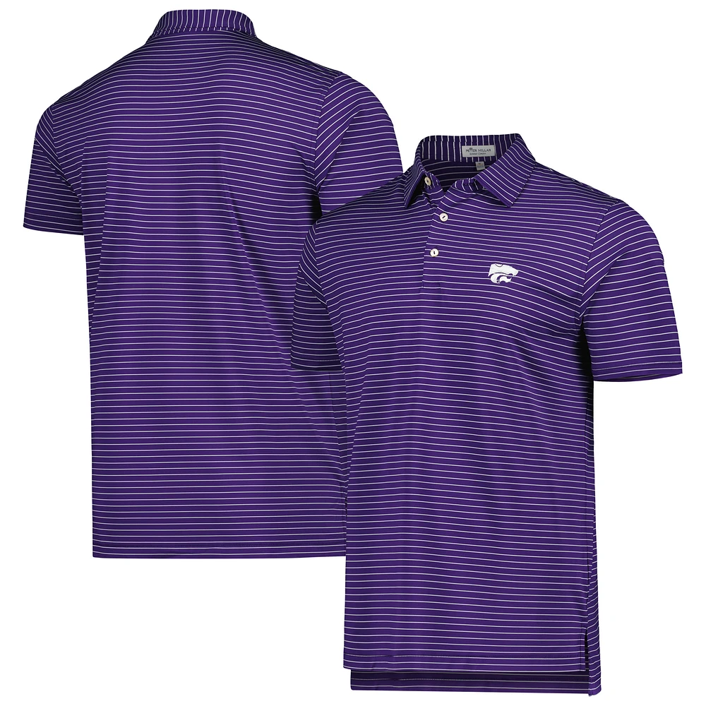 Men's Peter Millar Purple Kansas State Wildcats Crafty Performance Jersey Polo