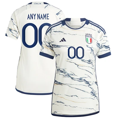 Women's adidas White Italy National Team 2023 Away Replica Custom Jersey