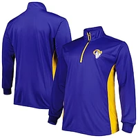 Men's Royal Los Angeles Rams Big & Tall Quarter-Zip Top