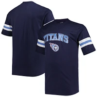 Men's Navy Tennessee Titans Big & Tall Arm Stripe T-Shirt