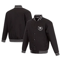 Men's JH Design Black TRACKHOUSE RACING Varsity Jacket
