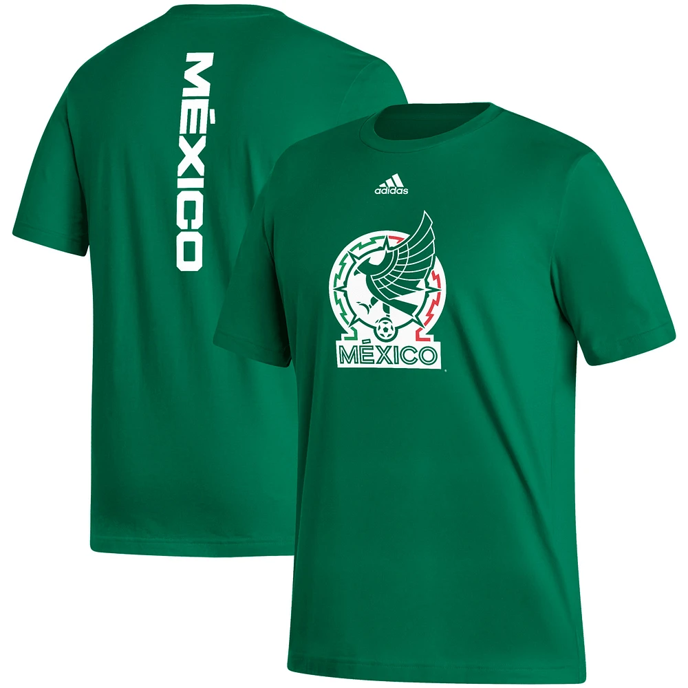 Men's adidas Kelly Green Mexico National Team Vertical Back T-Shirt