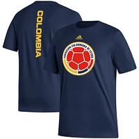 Men's adidas Navy Colombia National Team Vertical Back T-Shirt