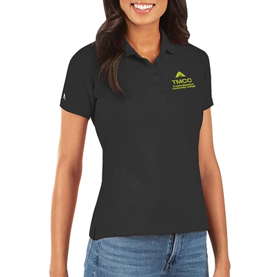 Women's Antigua Black Truckee Meadows Community College Legacy Pique Polo