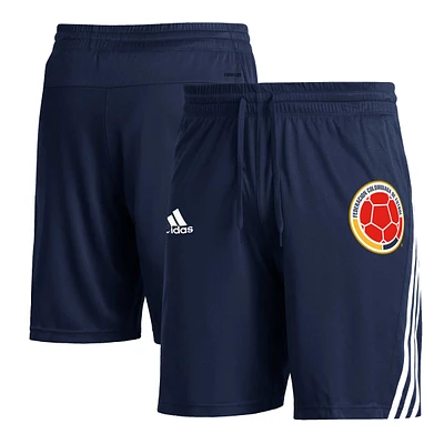 Men's adidas Navy Colombia National Team Club Crest Three-Stripe AEROREADY Shorts