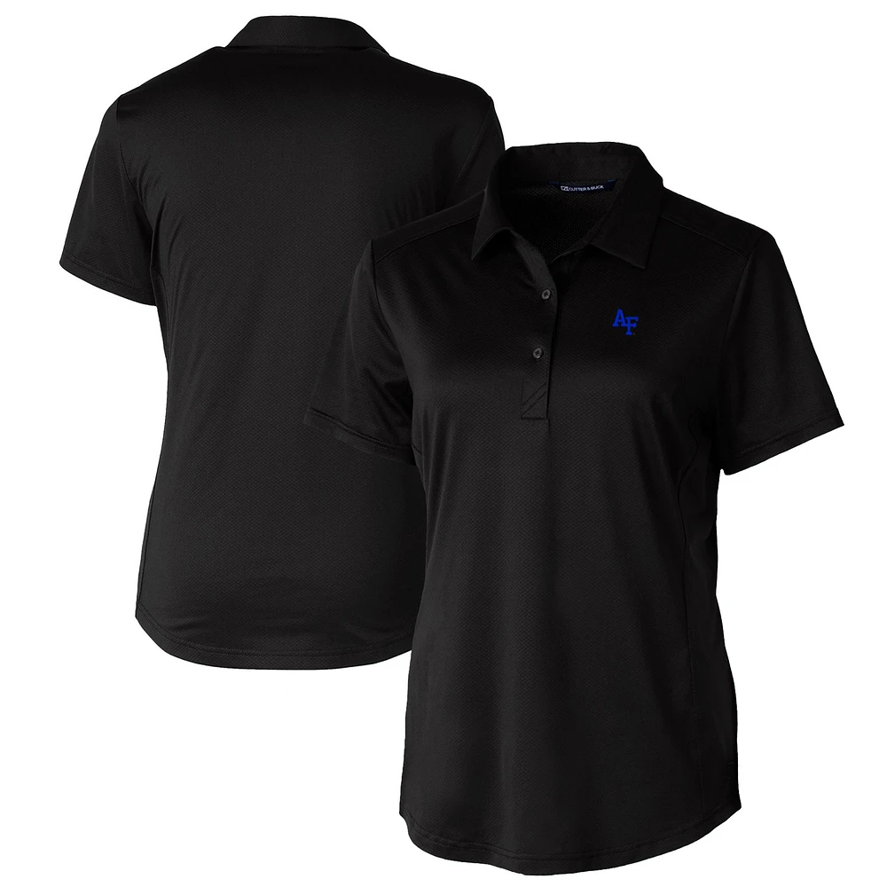 Women's Cutter & Buck Black Air Force Falcons Prospect Textured Stretch Polo