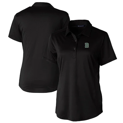 Women's Cutter & Buck Black Dartmouth Big Green Prospect Textured Stretch Polo