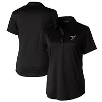 Women's Cutter & Buck Black Delaware State Hornets Prospect Textured Stretch Polo