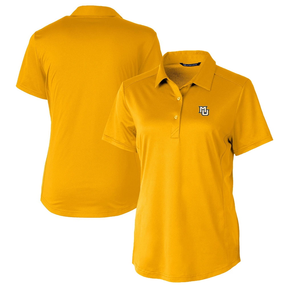 Women's Cutter & Buck Gold Marquette Golden Eagles Prospect Textured Stretch Polo