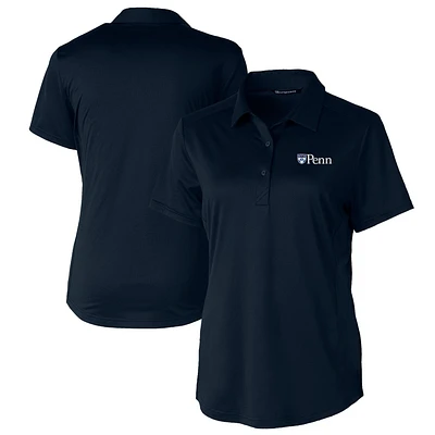 Women's Cutter & Buck Navy Pennsylvania Quakers Prospect Textured Stretch Polo