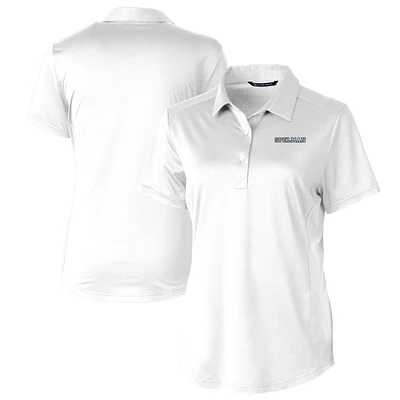 Women's Cutter & Buck White Spelman College Jaguars Prospect Textured Stretch Polo