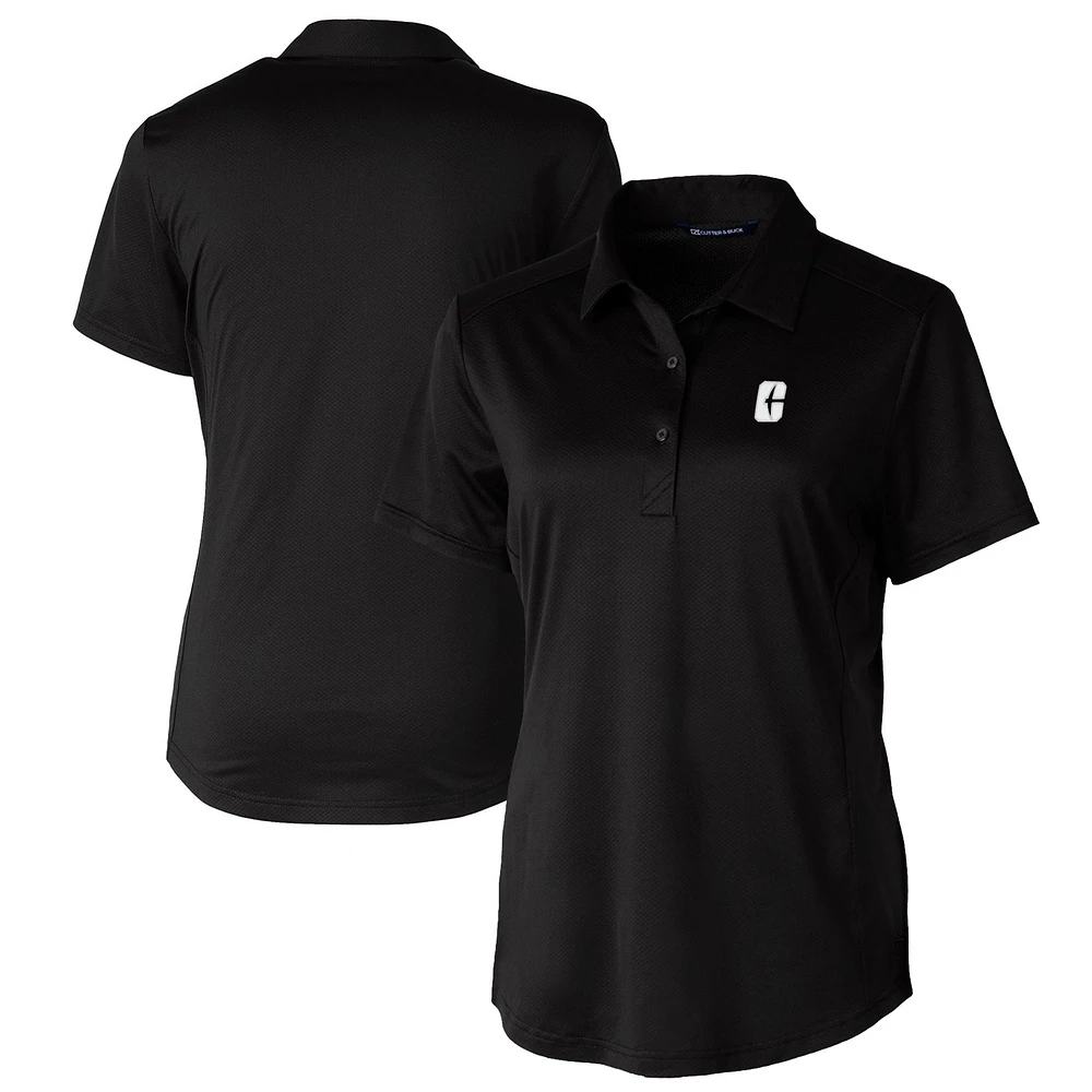 Women's Cutter & Buck Black Charlotte 49ers Prospect Textured Stretch Polo