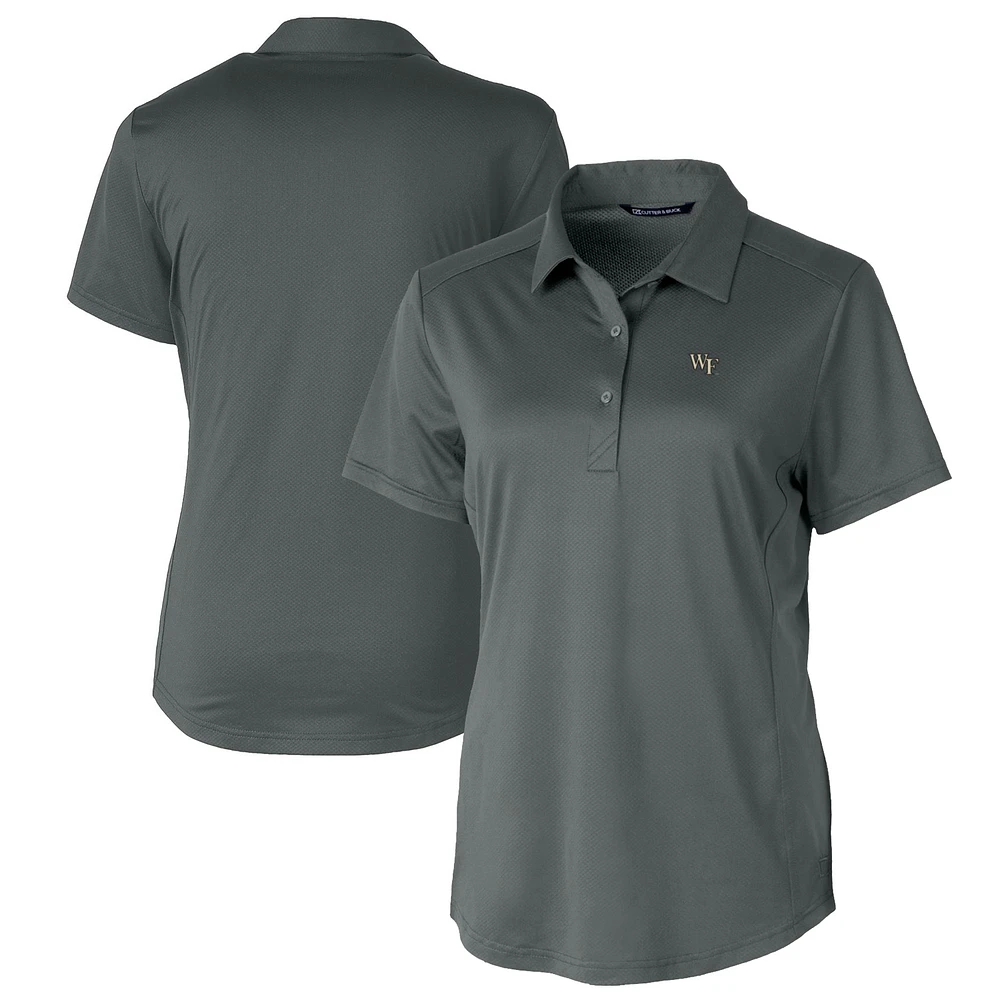 Women's Cutter & Buck Gray Wake Forest Demon Deacons Prospect Textured Stretch Polo