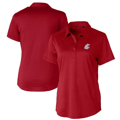 Women's Cutter & Buck Crimson Washington State Cougars Prospect Textured Stretch Polo