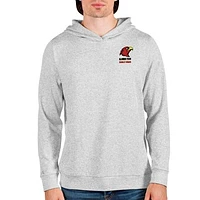 Men's Antigua Heathered Gray Illinois Tech Scarlet Hawks Absolute Pullover Hoodie