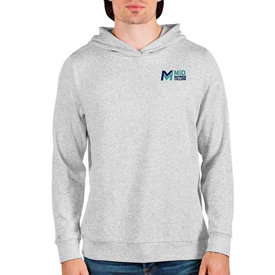 Men's Antigua Heathered Gray Mid Michigan College Absolute Pullover Hoodie