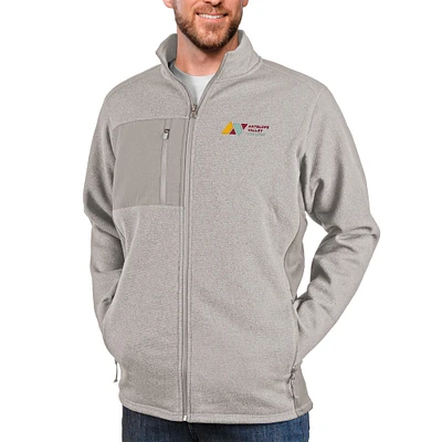 Men's Antigua Oatmeal Antelope Valley College Course Full-Zip Jacket