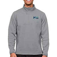 Men's Antigua Heathered Mid Michigan College Course Quarter-Zip Pullover Top